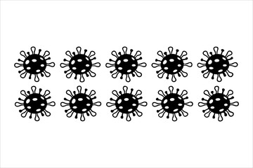Set of Virus Vector Style silhouette Art Design