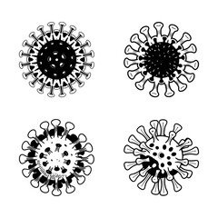 Set of Virus Vector Style silhouette Art Design