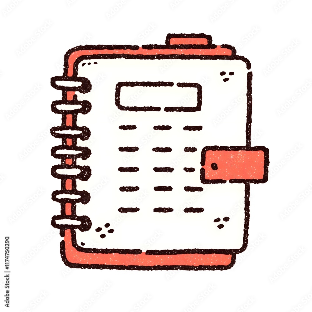 Poster minimalist notebook icon design with vibrant graffiti inspired style and solid color palette