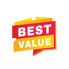 Best value banner vector badge or tag design announcement template. Promotion marketing design.
