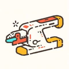 Fototapeta premium Vibrant Graffiti Inspired Stapler Remover Icon Design with Minimalist Aesthetic and Solid Color