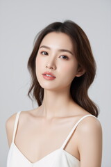 Portrait of beautiful japanese women with white background