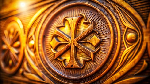 Ancient Christian Symbol Chi Rho Christogram, Religious Faith, Spiritual Belief, Sacred Geometry, Golden Ratio Composition