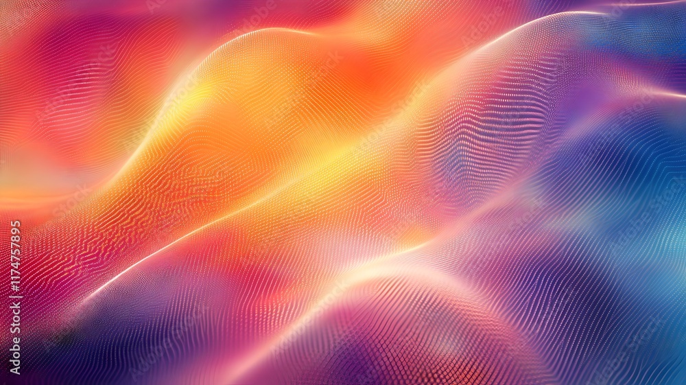 Poster this image showcases a captivating display of vibrant fluid waves of colorful digital energy and mot