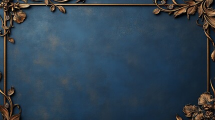 Elegant navy blue background with ornate gold frame. Perfect for invitations, announcements, or adding a touch of luxury to your designs.