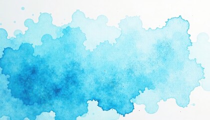 Obraz premium Abstract light blue watercolor stain, blotchy effect , creative, template