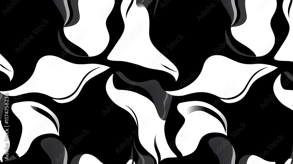 Poster abstract monochrome swirl pattern
