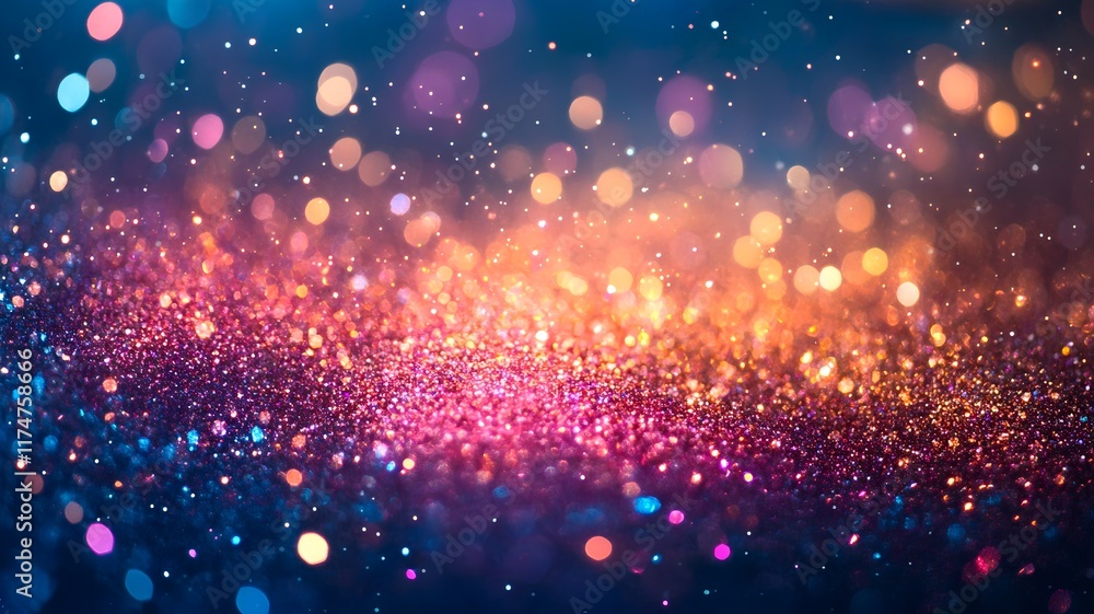 Aufkleber vibrant shimmering glitter and bokeh lights create a magical celestial background sparkling colorful