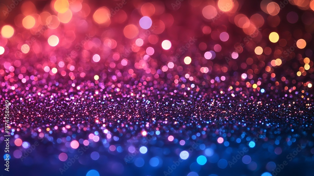 Poster shimmering disco glitter background with vibrant multicolored lights sparkles and a mesmerizing phan