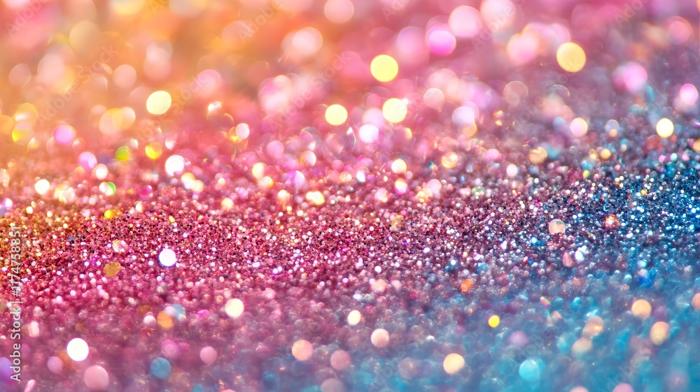 Poster vibrant glitter and sparkle bokeh background with a colorful iridescent and shimmering pattern perfe