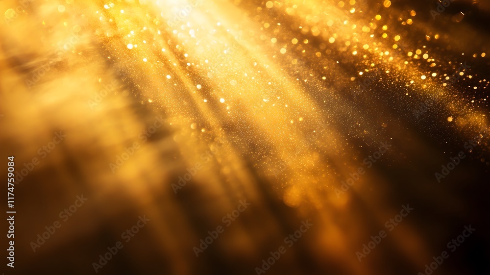 Poster mesmerizing golden rays of light bursting through the atmospheric backdrop creating a captivating lu