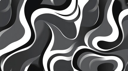 Obraz premium Abstract Black and White Swirls: A mesmerizing abstract pattern of swirling black and white lines creates a dynamic and captivating visual. The smooth.