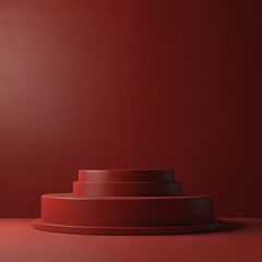 Obraz premium Creative Red Podium Scene for Branding