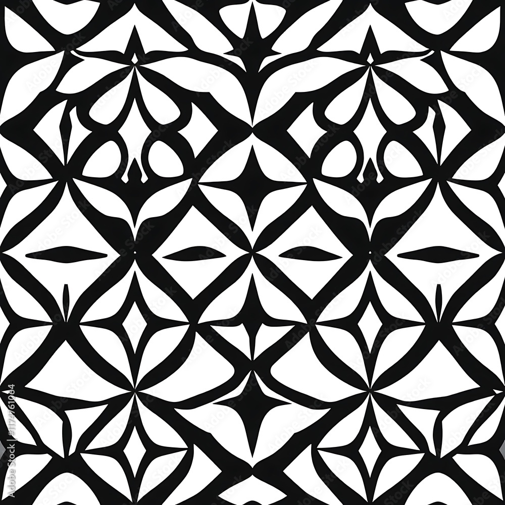 Poster monochromatic geometric pattern: abstract seamless pattern with black and white geometric shapes. mo
