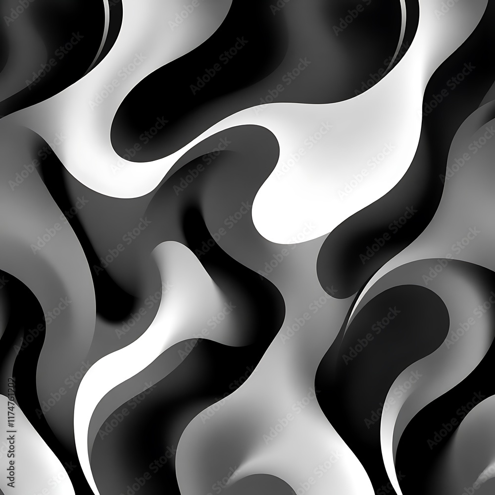 Poster abstract liquid swirl pattern: a captivating abstract pattern of swirling black and white liquid, cr
