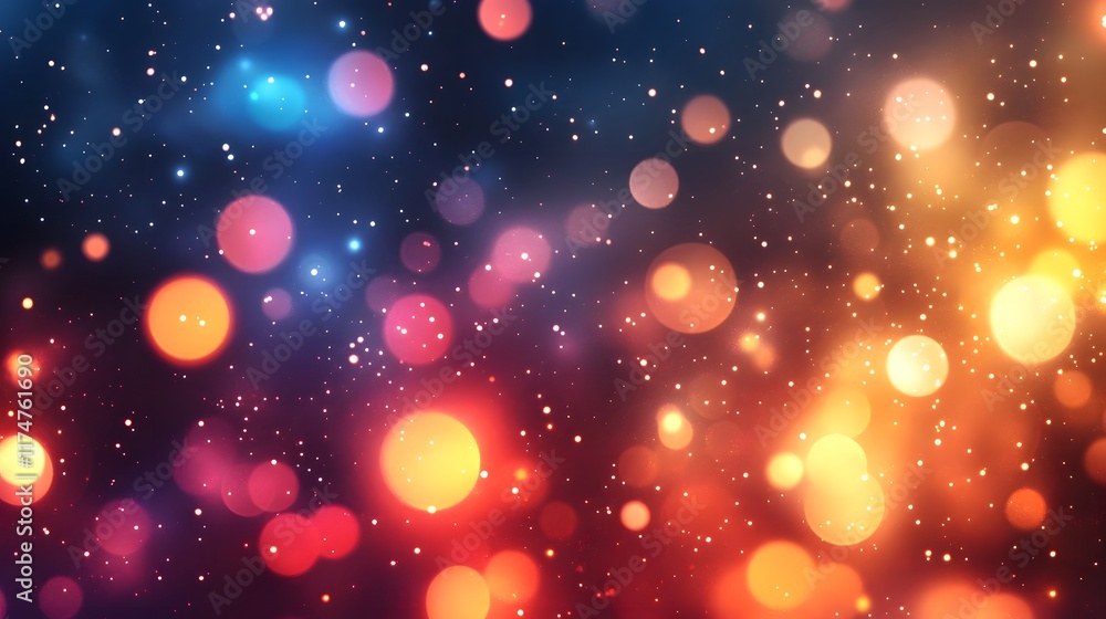 Poster captivating cosmic glow shimmering starry night sky backdrop with sparkling bokeh lights magical and
