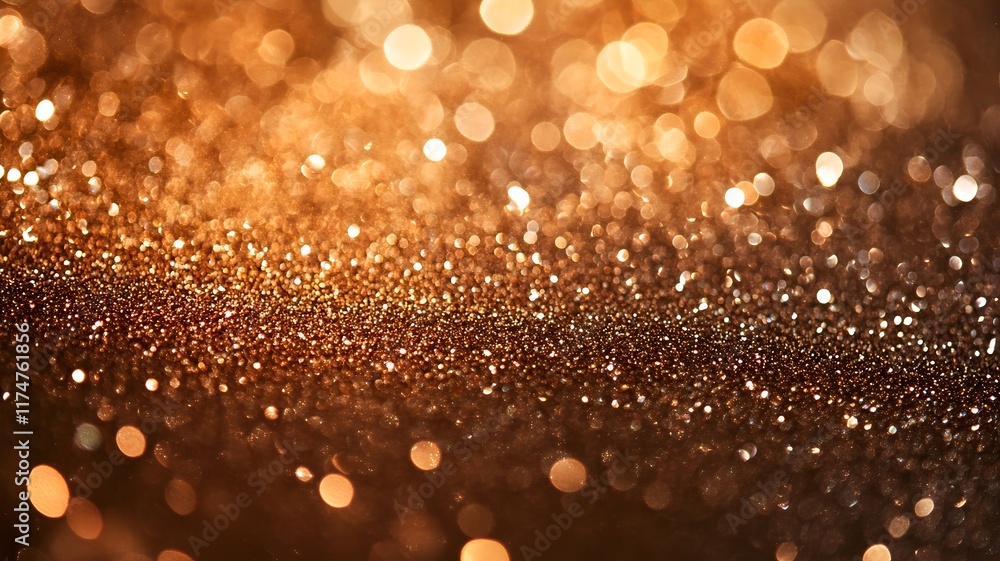 Poster shimmering glittering and sparkling golden bokeh abstract background with a luxurious festive and ce