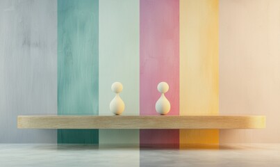 Abstract graphic art on equal pay and gender equity