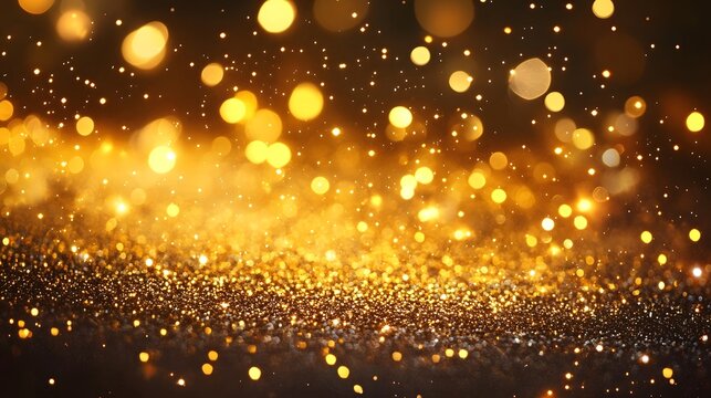 Sparkling shimmering and glowing with a dazzling display of golden light this image captures the essence of a celebratory atmosphere filled with a sense of luxury elegance and magical wonder