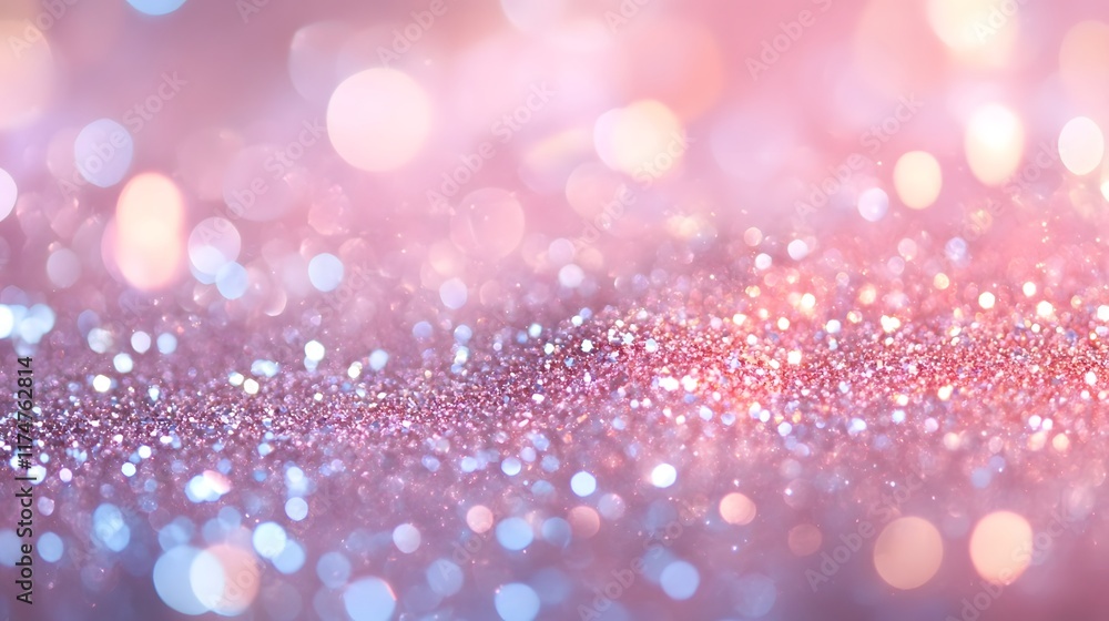 Poster sparkling iridescent glitter and lights abstract background with pastel pink and purple tones creati