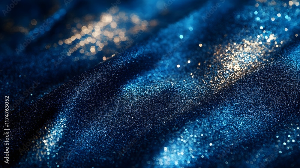 Poster shimmering celestial nebula glowing dark blue and golden cosmic abstract texture background with spa