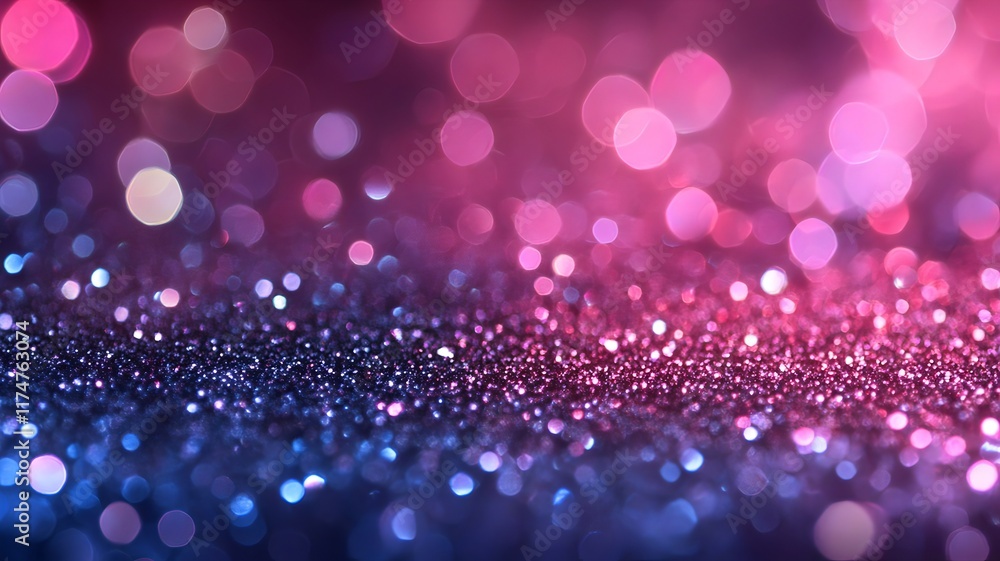 Poster elegant and dazzling sparkling holographic glitter bokeh abstract digital art background with kaleid