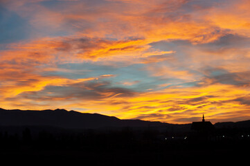 Zachód słońca, Stary Sącz, styczeń.