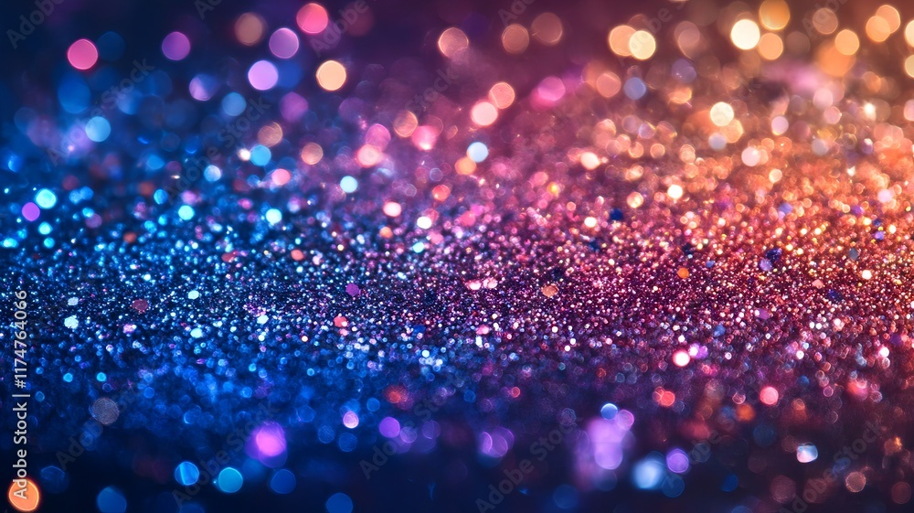 Poster vibrant and shimmering abstract background with sparkling glitter iridescent bokeh and bright colorf