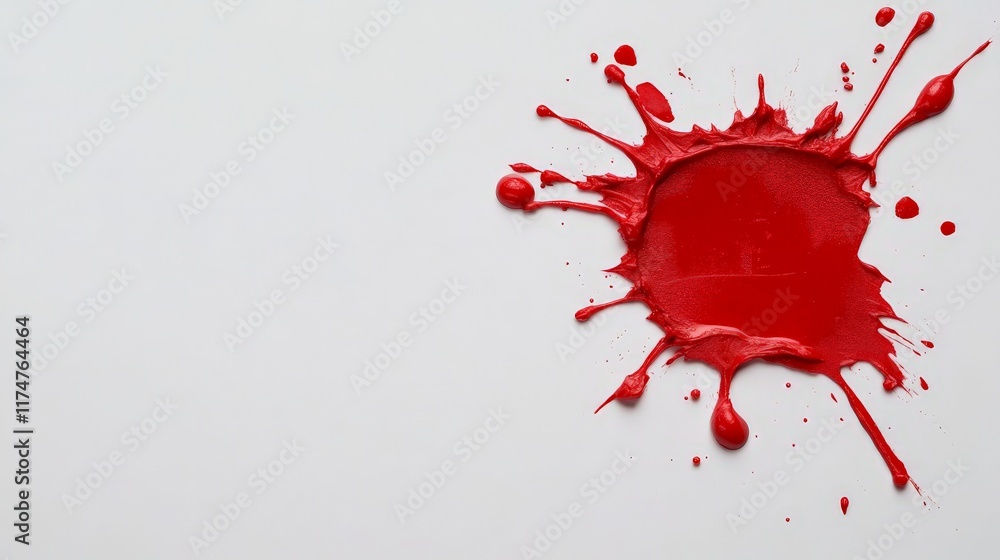 Poster red paint splash: a vibrant red paint splash explodes across the frame, creating a dynamic and expre