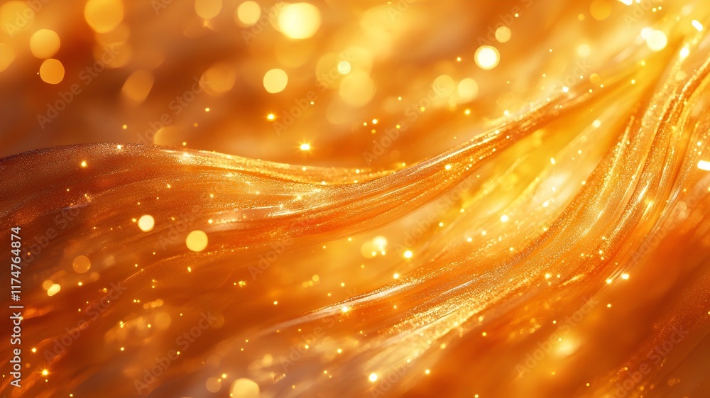 Poster mesmerizing swirls of golden light and luminous energy create an abstract and background with a flui