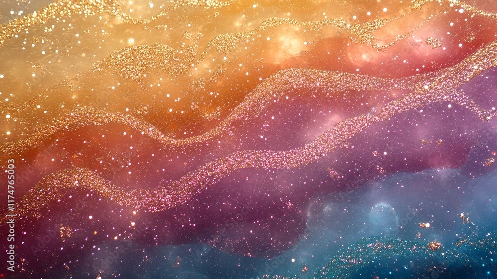 Aufkleber magical and ethereal glitter bokeh and gradient background with shimmering lights and colors perfect