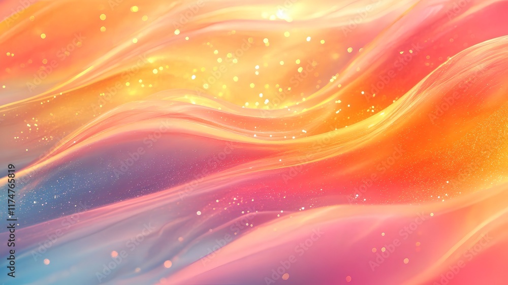 Poster mesmerizing waves of vibrant energetic abstraction captivating cosmic dreamscape background swirling