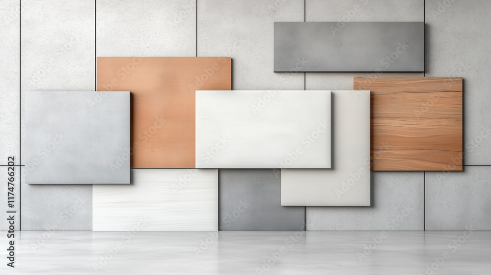 Poster Modern wall design with bold angular shapes and textures