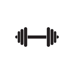 Minimalist Dumbbell Silhouette Vector Icon for Fitness and Gym