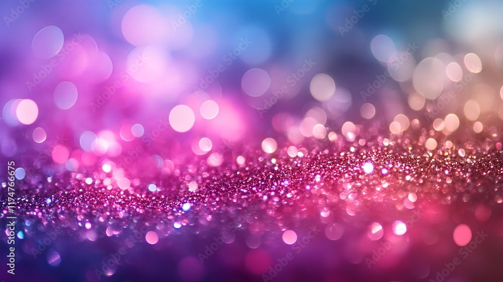 Poster mesmerizing blurred background with shimmering glittering and sparkling multicolored glitter and bok