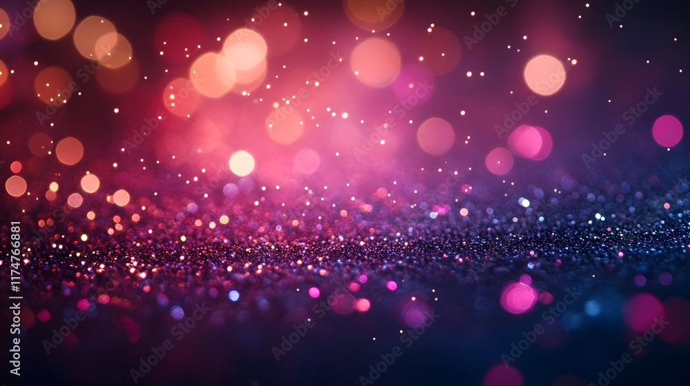 Aufkleber captivating abstract background with vibrant shimmering bokeh lights in a dark night sky creating a 