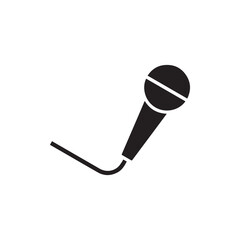 Minimalist Black Microphone Icon Vector for Media Design