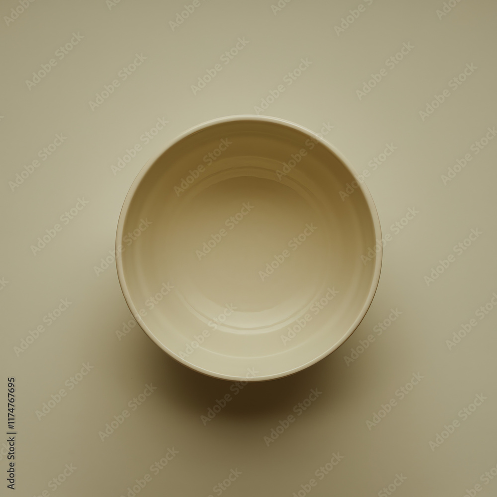 Poster simple beige bowl placed on a plain background showcasing minimalistic design and color harmony in a