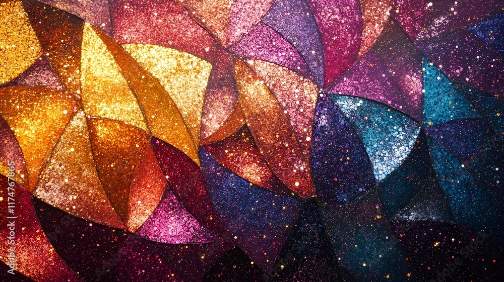 Poster vibrant and captivating abstract background with a dazzling display of shimmering prismatic glitter 