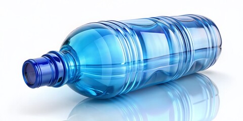 Blue Water Bottle Isolated on White Background - High-Resolution Stock Photo