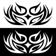 Vector striking tribal tattoo design with bold lines and sharp edges, perfect for body art.