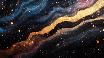 Captivating digital artwork depicting a mesmerizing cosmic landscape of swirling glowing nebulae and stars in the ethereal mystical depths of the galaxy  The vibrant