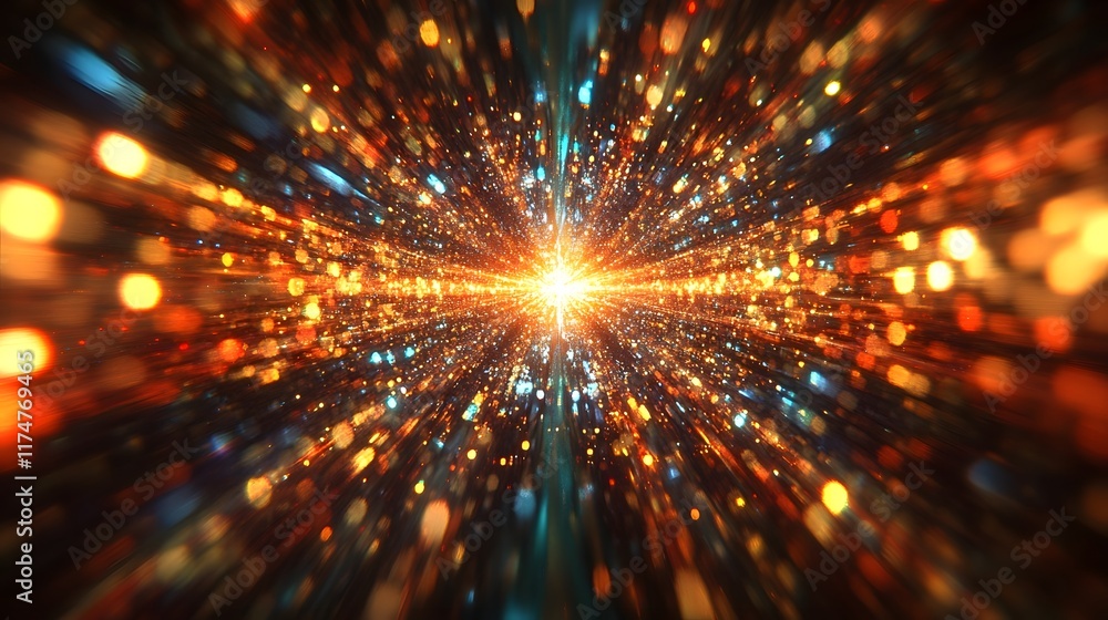 Aufkleber stunning visual of a cosmic explosion or supernova creating a vivid colorful display of radiant ligh
