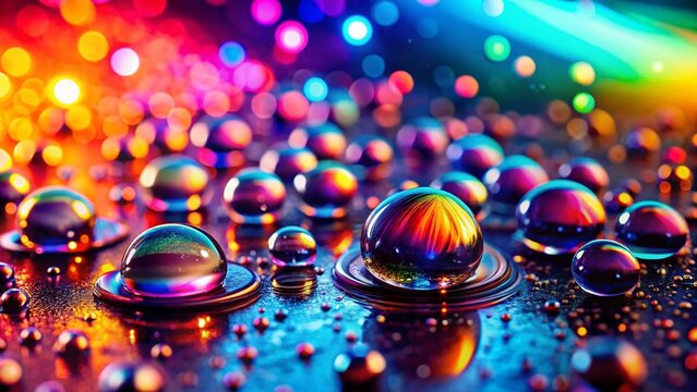 Bokeh Water Droplets on Hydroscopic Surface: Abstract Macro Photography