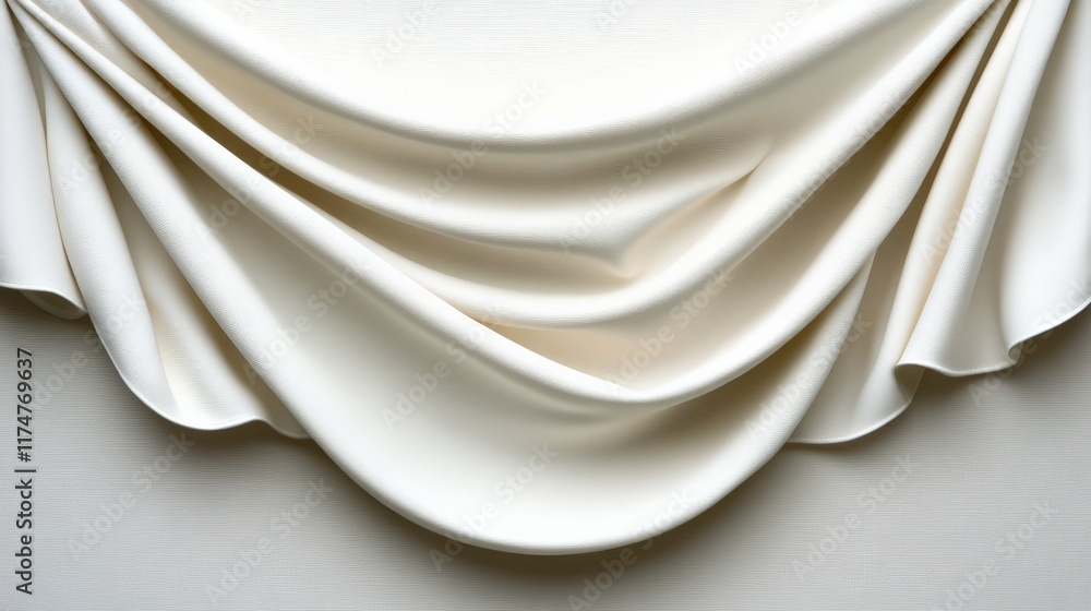 Poster draped fabric texture: elegant folds of off-white fabric create a luxurious and sophisticated textur
