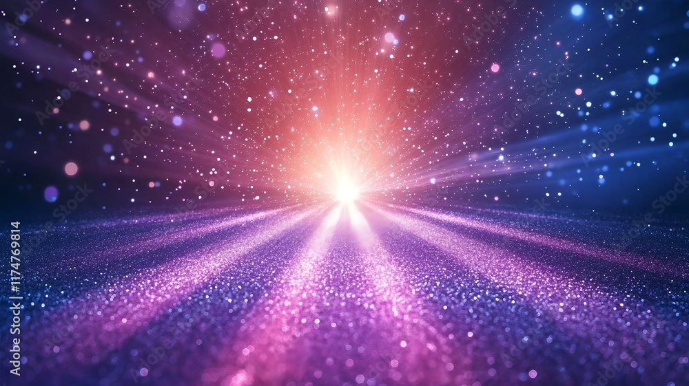 Poster dazzling burst of light and energy in the depths of the cosmos creating a mesmerizing cosmic radianc