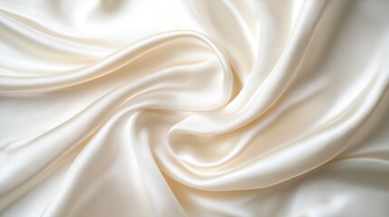 White peach pink satin silk fabric with delicate wrinkles and a luxurious shine, creating a bright and gentle background, perfect for Valentine's Day or wedding designs