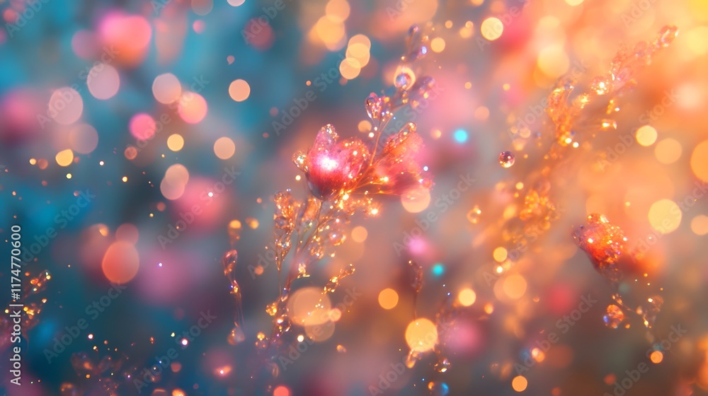 Poster vibrant and captivating background of a dazzling glitter explosion with a kaleidoscopic array of col