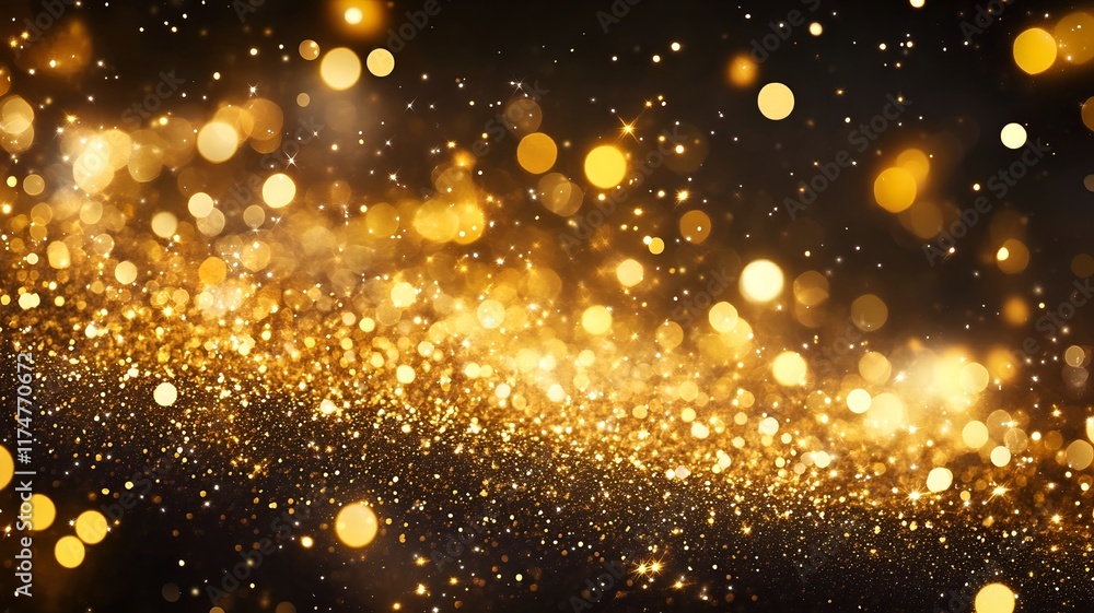 Poster luxurious golden glitter sparkles creating a shimmering luminous and radiant abstract background thi