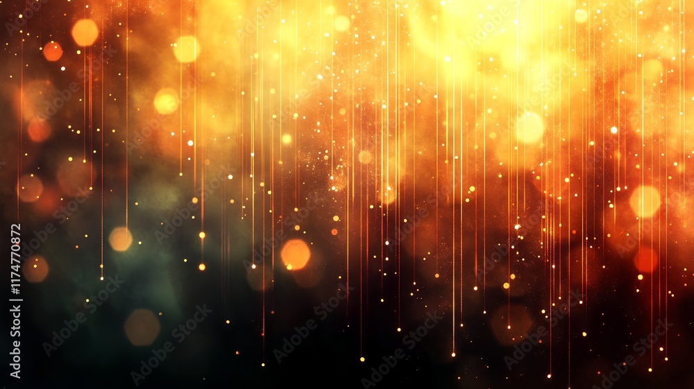 Poster vibrant background with shimmering glitter lights golden bokeh and a dazzling abstract texture perfe